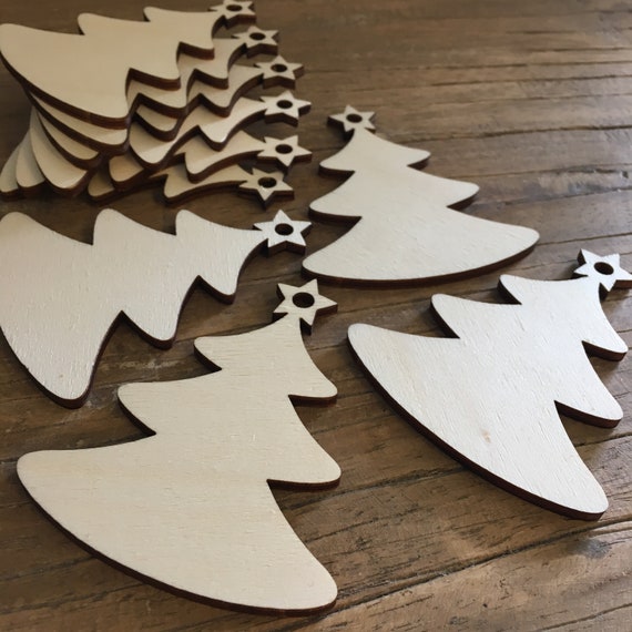 10 x Christmas tree wooden pendants tree decoration XMAS Christmas Christmas tree fir