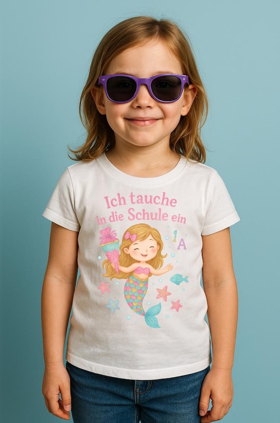 Schoolchild iron-on image mermaid iron-on rainbow school enrollment iron-on patch print patch iron-on motif school day ABC first class