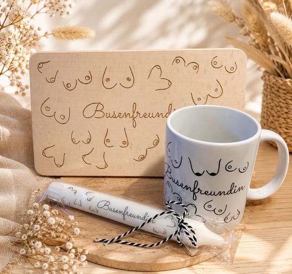 Best Friend Gift Set - Funny Best Friend BFF Gift Idea - Beastie Mug, Candle, Cutting Board - Personalized