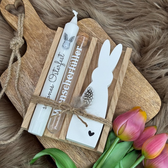 Gift set Easter Easter bunny Raysin oakwood candle rabbit Easter Easter gift souvenir candle gift wish fulfiller gift idea