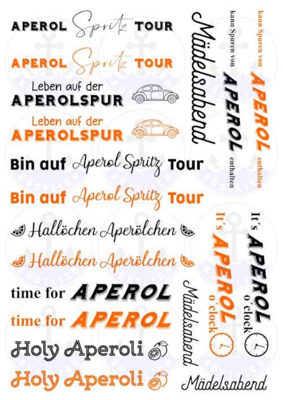 Candle Sticker Aperol Spritz Tour Candle Sticker Foil Waterslide Film Candle Tattoo Gift Girls Night Holy Aperoli