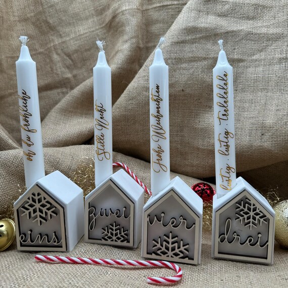 Houses Candles Advent Advent wreath 1 2 3 4 wooden panel set Chistmas XMAS Christmas candle holder candlestick decoration without candles