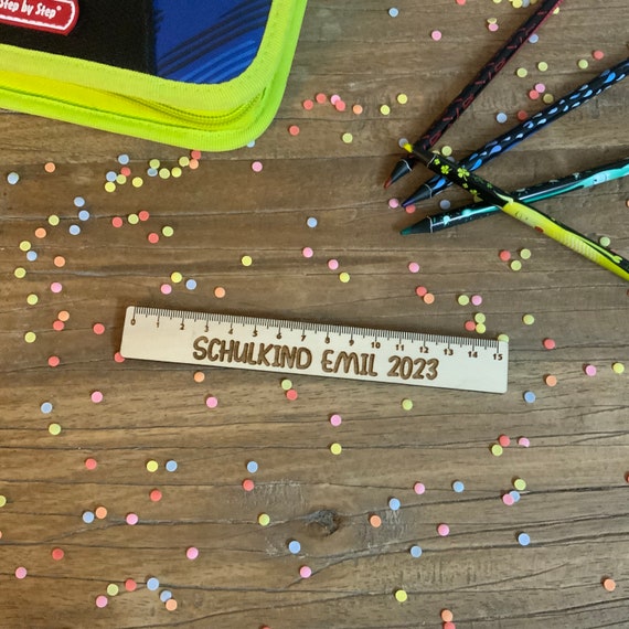 Ruler personalized school start gift schoolchild desired name wood