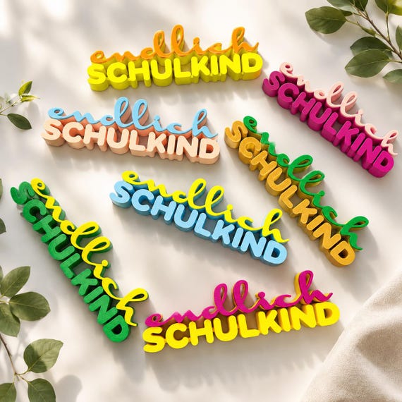 Finally a schoolchild! Back to school gift! 3D lettering on "School" - colorful decoration for boys and girls - first grade decoration