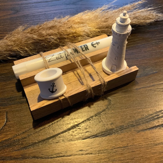 Maritime maritime gift set candle sea anchor oak wood mold lighthouse raysin sea gift artificial thank you