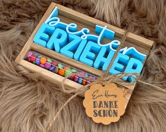 best educator gift thank you kindergarten farewell farewell gift daycare nursery 3D font Smarties