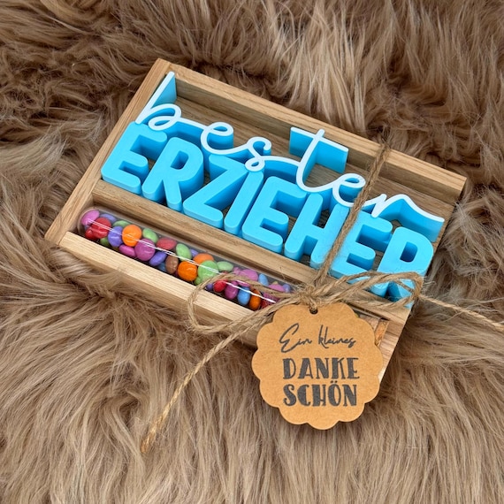 best educator gift thank you kindergarten farewell farewell gift daycare nursery 3D font Smarties