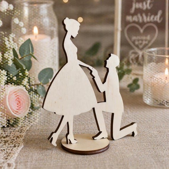 5 x Bride and Groom Table Decoration Wedding Decoration Wood Party Table Stand NEW