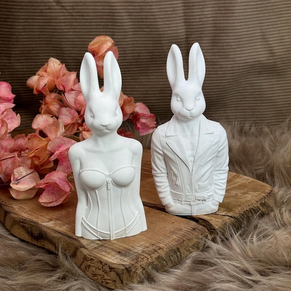Rabbit Easter Mrs & Mr Figure Man Woman Jacket Corset Decoration Easter Bunny 2025 sexy rabbit woman rabbit man