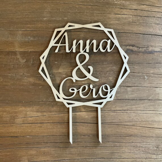 Individual wedding stopper cake topper desired name caketopper wedding wedding mr mrsHolz personalized