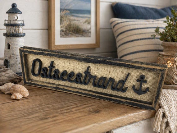 Maritime Baltic Sea beach picture, gift, wooden wall decoration, home, sea, Baltic Sea wall art, unique, vacation