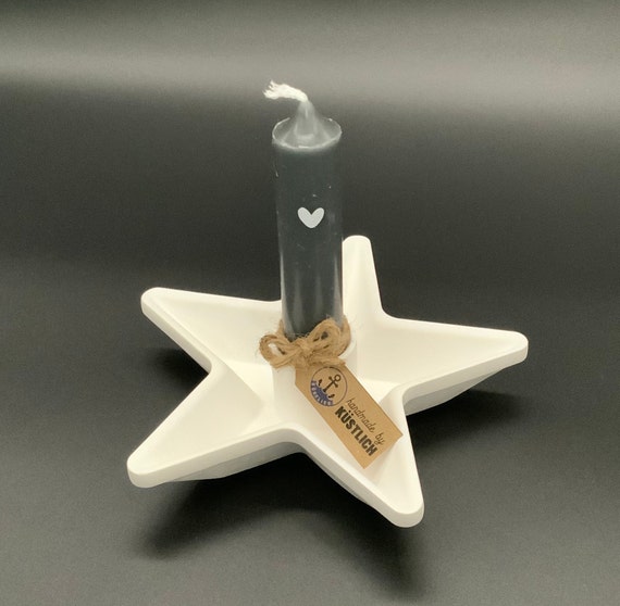 Candle holder candle plate star candle gift idea raysin handmade Christmas Christinas xmas
