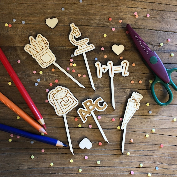 School enrollment schoolchild topper wood first day of school small muffin first day do school school starter decoration