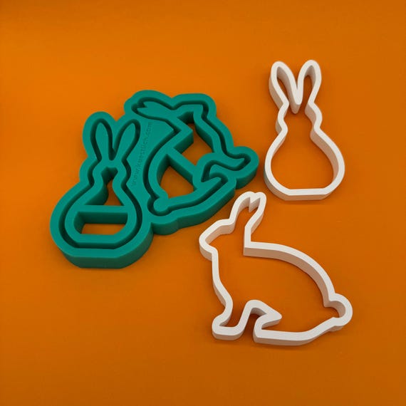 Rabbit mold Easter silicone mold Easter bunny set bunny silhouette DIY craft silicone outline mold