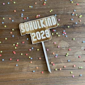 Schoolchild Topper Wood First Day of School Enrollment Cake Cake Celebration Party School Start of School School Beginner Decoration 2023 Caketopper