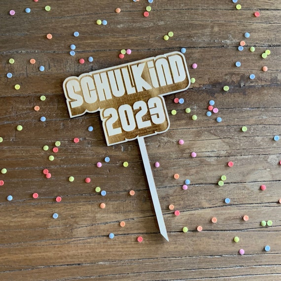Schoolchild Topper Wood First Day of School Enrollment Cake Cake Celebration Party School Start of School School Beginner Decoration 2023 Caketopper