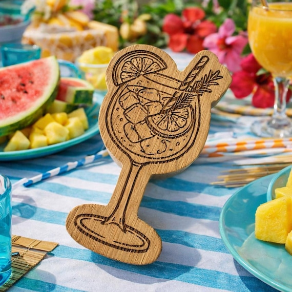 Wooden oak bottle opener, engraved cocktail gift, summer gift idea, personalized wooden bottle opener, bar, grill, girlfriend