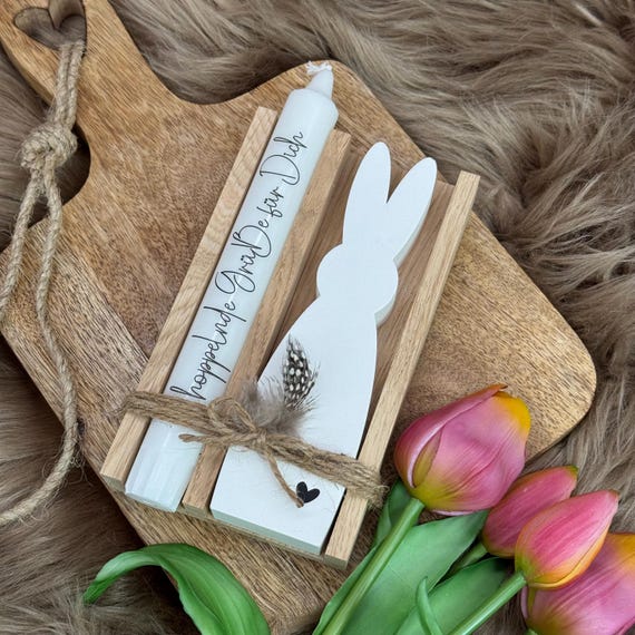 Gift Set Easter Easter Bunny Raysin Oakwood Candle Rabbit Easter Festival Easter Gift Souvenir Candle Gift Idea Bunny