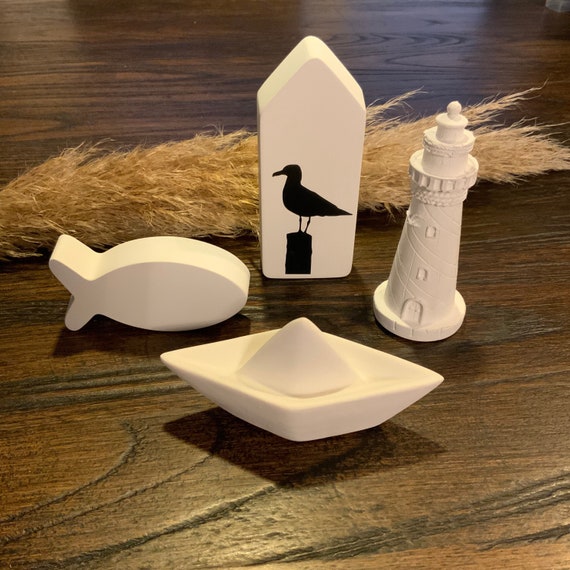 Maritime Maritime Decoration Decorating Molds Lighthouse Paper Boat Ship Paper Ship Fish House Little Seagull Fish Set raysin