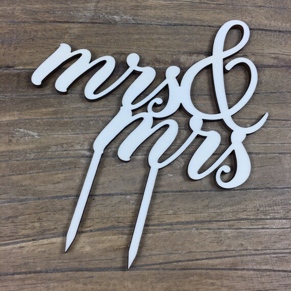 1 x mrs & mrs Cake Decoration Wedding Caketopper Cake Wood Decoration 2021 Topper Wedding