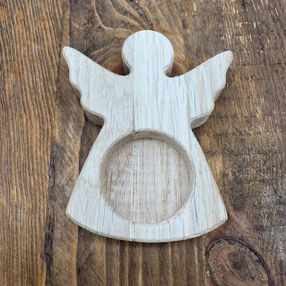 Tealight holder XMAS souvenir gift small Christmas item oak wood tealight oak wood table decoration angel tree star heart