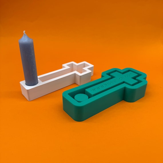 Silicone mold cross baptism church confirmation candle candle holder mold silicone mold concrete mold casting compound