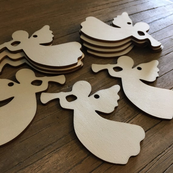10 x Angel Pendant Wooden XMAS Christmas Tree Decoration Tree Hanger