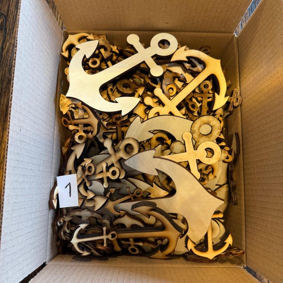 Wooden Anchor Assortment DIY Set Nautical Decoration for Crafting Wooden Anchors Mix Various Sizes Craft Material 4-8 mm Nautical Scatter Decoration Package 1