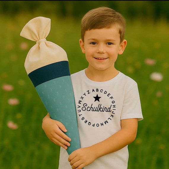 ABC schoolchild iron-on image school enrollment first class digital print first-class school boy girl