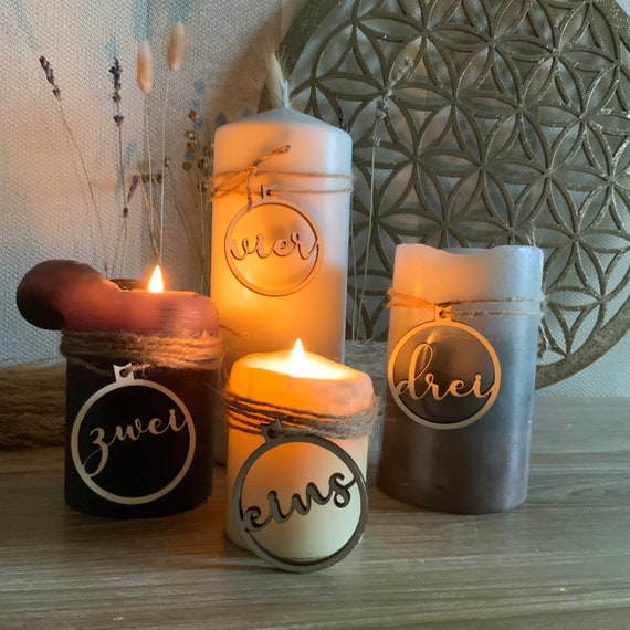 Advent wreath Advent decoration wooden pendant numbers Advent season candle Christmas winter cozy diy