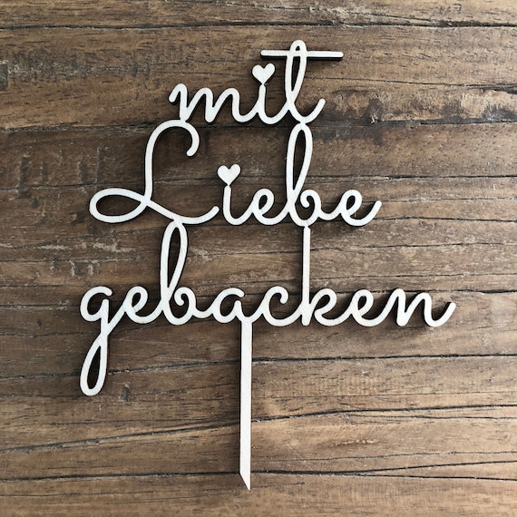 Baked with love wooden cake topper cake birthday cake topper cake topper 2024