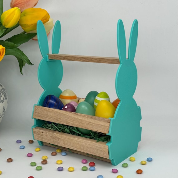 Cute colorful Easter basket, Easter nest, bunny, gift for children, basket for egg hunting, Easter bunny basket, souvenir, Easter gift, gift basket