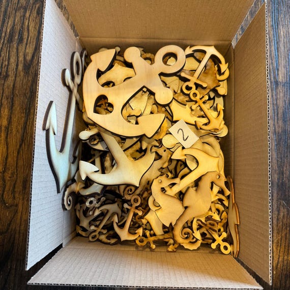 Wooden Anchor Assortment DIY Set Nautical Decoration for Crafting Wooden Anchor Mix Various Sizes Craft Material 4-8 mm Nautical Scatter Decoration Package 2