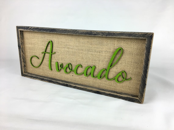 Picture Avocado Kitchen Deco Picture Mural Home Kitchen Deco Wall Decoration Wood Gift shabby chic
