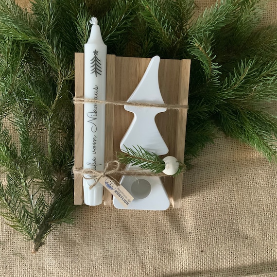 Gift Christmas party Christmas colleague candle raysin friends souvenir Christmas xmas gift idea Christmas tree wood wooden packaging