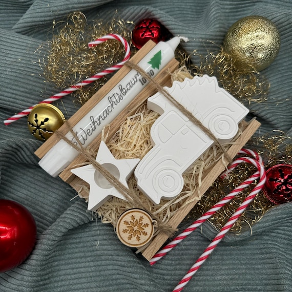 Festive gift set pickup candle gift Christmas XMAS Christmas souvenir Raysin gift idea decoration wooden star Christmas tree to go