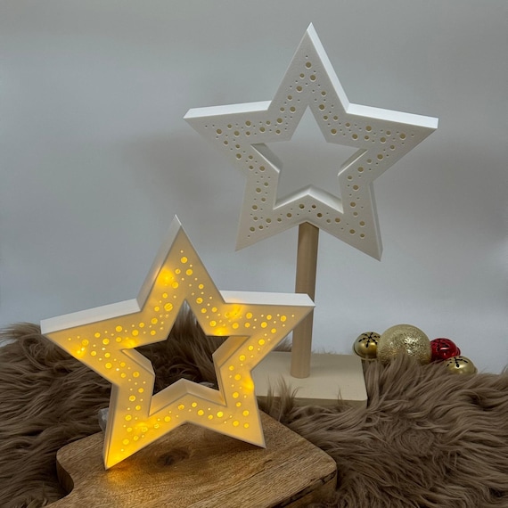 Star Christmas decoration lamp light DIY for fairy lights XMAS decoration 3D white luminous star