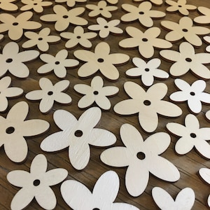 50 x Flowers Table Decoration Flowers Blossoms Wood DECO Scatter Decoration Craft Decoration