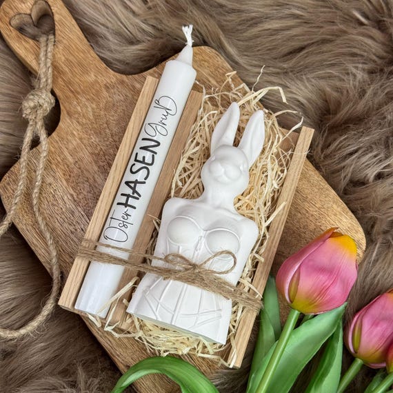 Gift Set Easter Woman Easter Bunny Raysin Oakwood Candle Rabbit Easter Festival Easter Gift Souvenir Candle Gift Idea Sexy