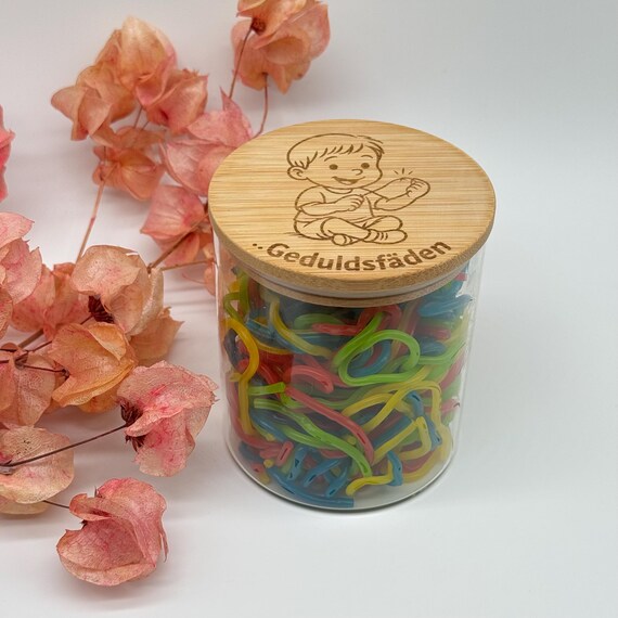 Threads of patience glass storage jar gift 550 ml farewell educator daycare mom kindergarten