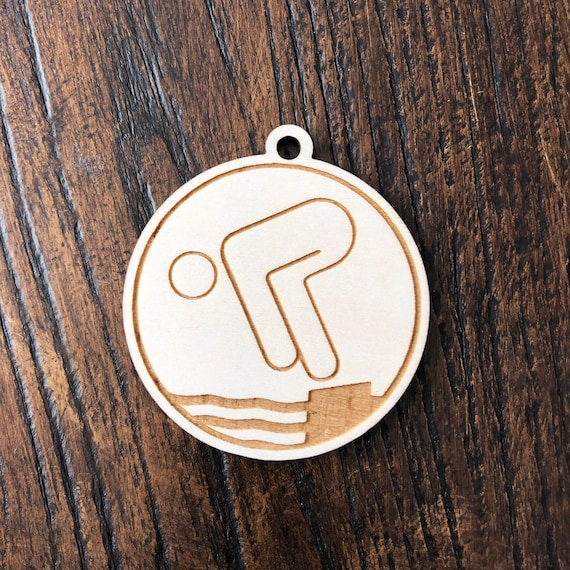 4x Swimming Badge Seahorse Swimming School German Youth Badge Wood Gold Bronze Silver Small Large 4 Pieces