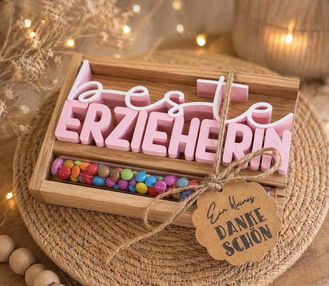 Smarties Lettering Best Teacher Gift, Thank You Gift, Kindergarten Farewell Gift, Daycare ...