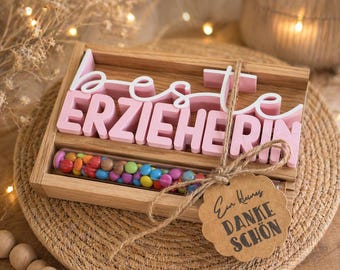 Best teacher gift, thank you gift, kindergarten farewell gift, daycare gift, nursery gift, 3D lettering, Smarties souvenir