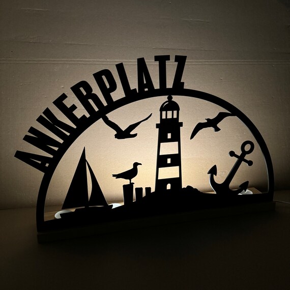 Schwibbogen maritime LED wooden light arch anchorage anchor candles USB lighthouse seagull ahoy coast moin Christmas XMAS Baltic Sea Christmas