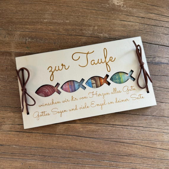 Baptism Christening Gift Gift Wooden Card Voucher Cash Gift Money Gift Card Birthday Gift Idea Thank You