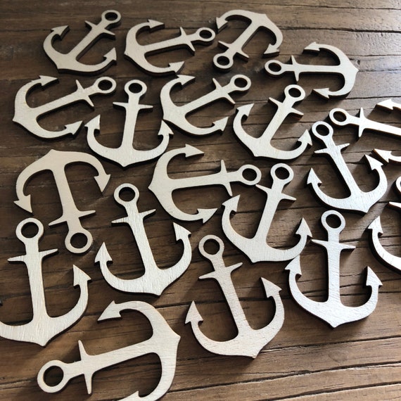 50 x Maritime Decoration Anchor Table Decoration Scatter Decoration Floristry Wood Baltic Sea NEW Autumn moin Decoration Wooden Anchor