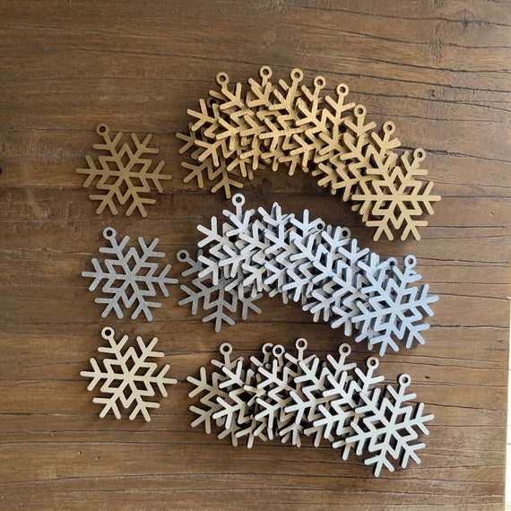 10 x snowflake natural gold silver wood XMAS Christmas Christmas Advent tree decoration tree decoration