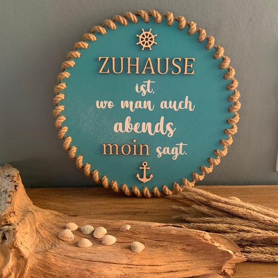 Picture wooden picture decoration moin anchor maritime coast Baltic Sea holiday rope rope wood gift gift idea home anchorage home family