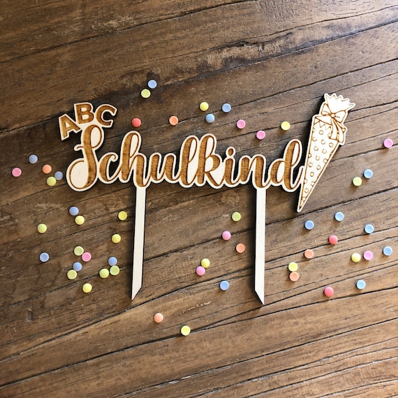 Schoolchild 2024 topper wood first day of school enrollment cake celebration cake caketopper school start of school school beginner decoration caketopper party