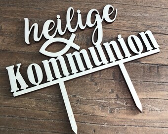 1 x Holy Communion Topper Wood Cake Topper Cake Topper Church Jesus Fish